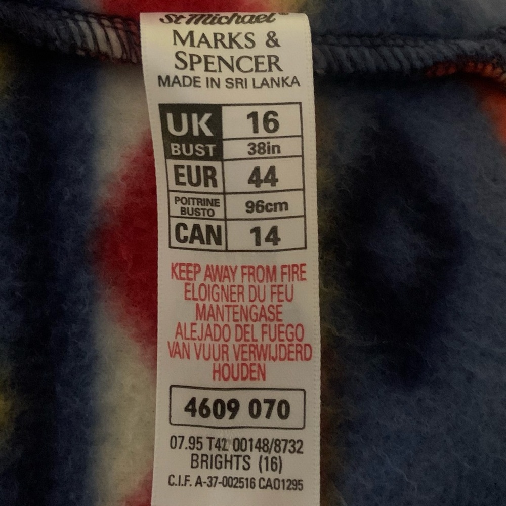 Marks & Spencer Aztec Sweater Fleece 1/4 Zip Pullover Size: 14 L-XL - Picture 5 of 5